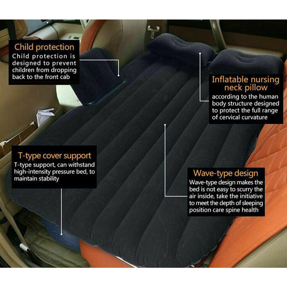 Inflatable Car Back Seat Mattress Portable Camping Travel Air Bed - RnR Galore
