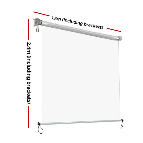 Instahut 1.5X2.4M Outdoor Blinds Clear Roll Down Awning Retractable Outdoor Blinds Water Wind Proof Transparent - RnR Galore
