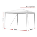Instahut Gazebo 3x3m Wedding Party Marquee Tent Outdoor Event Camping Canopy Shade White - RnR Galore