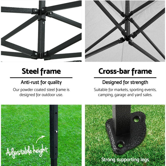 Instahut Gazebo 3x4.5 Pop Up Marquee Folding Wedding Tent Gazebos Camping Outdoor Shade Canopy Navy - RnR Galore