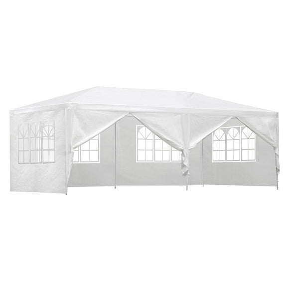 Instahut Gazebo 3x6m Marquee Wedding Party Tent Outdoor Camping Side Wall Canopy 6 Panel White - RnR Galore