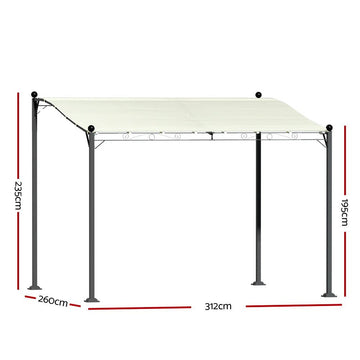 Instahut Gazebo Marquee 3m Outdoor Event Wedding Tent Camping Party Shade Iron Art Canopy Beige - RnR Galore