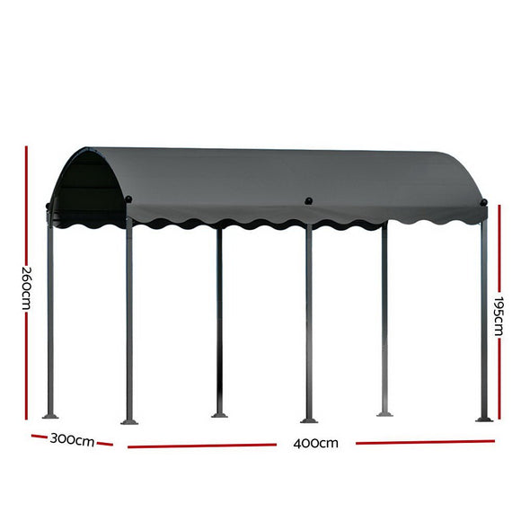 Instahut Gazebo Marquee 4x3m Outdoor Event Wedding Tent Camping Party Shade Iron Art Canopy Grey - RnR Galore
