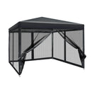 Instahut Gazebo Pop Up Marquee 3x3m Wedding Party Outdoor Camping Tent Canopy Shade Mesh Wall Black - RnR Galore