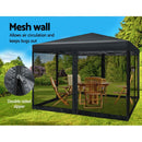 Instahut Gazebo Pop Up Marquee 3x3m Wedding Party Outdoor Camping Tent Canopy Shade Mesh Wall Black - RnR Galore
