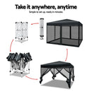 Instahut Gazebo Pop Up Marquee 3x3m Wedding Party Outdoor Camping Tent Canopy Shade Mesh Wall Black - RnR Galore