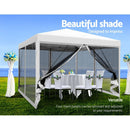 Instahut Gazebo Pop Up Marquee 3x3m Wedding Party Outdoor Camping Tent Canopy Shade Mesh Wall White - RnR Galore