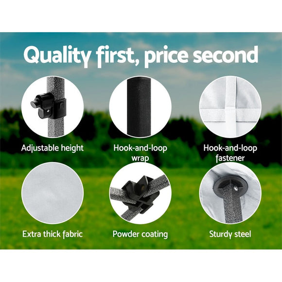 Instahut Gazebo Pop Up Marquee 3x6 Folding 500D Wedding Tent Base Pod White - RnR Galore