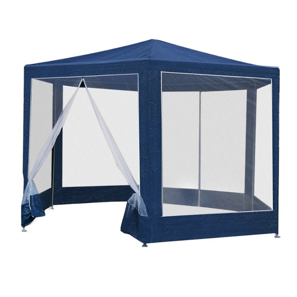 Instahut Gazebo?2x2m Marquee Wedding Party Tent Outdoor Camping Mesh Wall Canopy Shade Gazebos Navy - RnR Galore