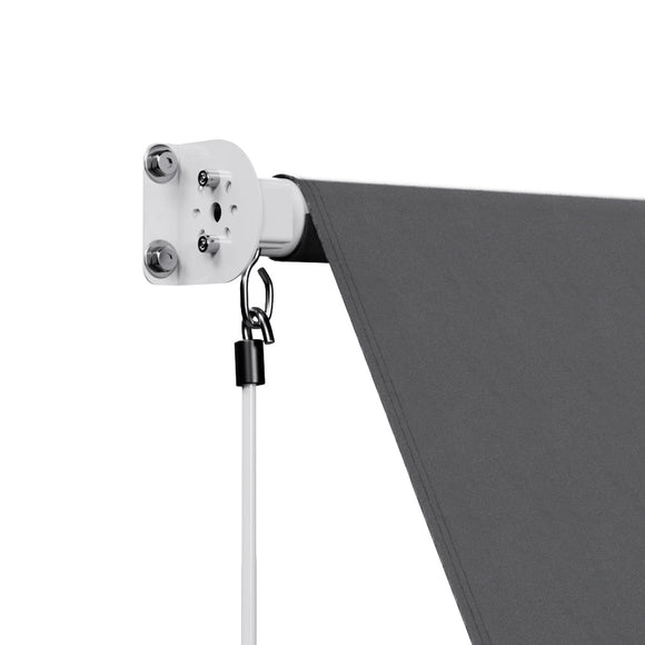 Instahut Retractable Fixed Pivot Arm Window Awning Outdoor Blinds 2.1X2.1M Grey - RnR Galore