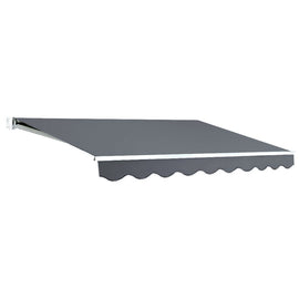 Instahut Retractable Folding Arm Awning Manual Sunshade 2.5Mx2M Grey - RnR Galore