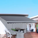 Instahut Retractable Folding Arm Awning Manual Sunshade 3Mx2.5M Grey - RnR Galore