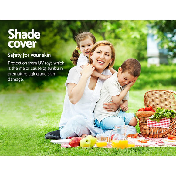 Instahut Shade Sail 3x6m Rectangle 185GSM 95% Sand Shade Cloth - RnR Galore