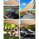 Instahut Shade Sail 3x6m Rectangle 185GSM 95% Sand Shade Cloth - RnR Galore
