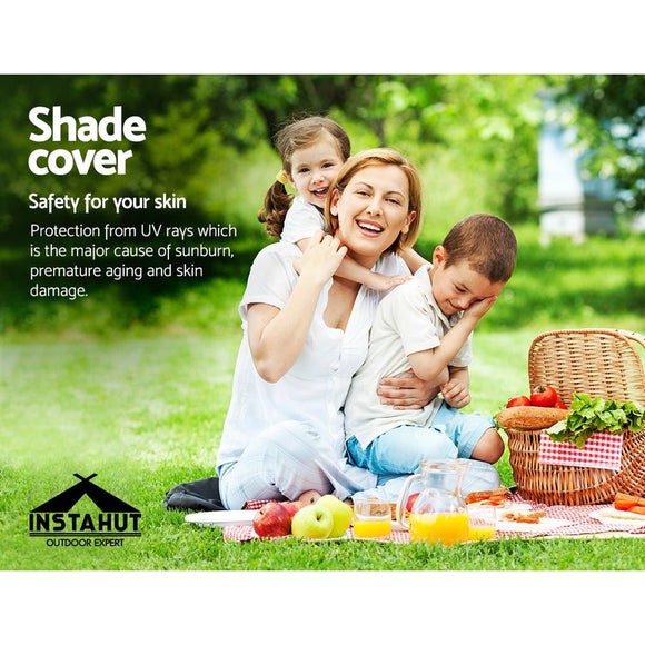 Instahut Shade Sail 6x6x6m Triangle 280GSM 98% Grey Shade Cloth - RnR Galore