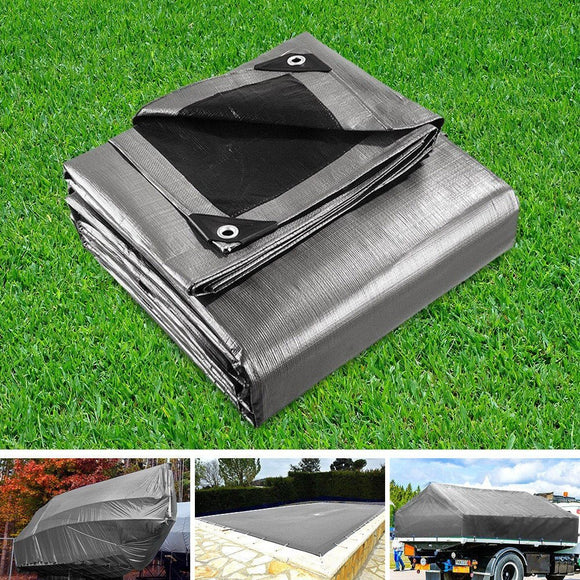 Instahut Tarp Tarpaulin 3.6x6m Canvas Camping Heavy Duty Sun Cover - RnR Galore