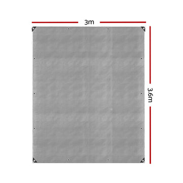 Instahut Tarp Tarpaulin 3x3.6m Canvas Camping Heavy Duty Sun Cover - RnR Galore