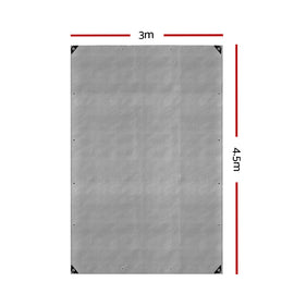 Instahut Tarp Tarpaulin 3x4.5m Canvas Camping Heavy Duty Sun Cover - RnR Galore