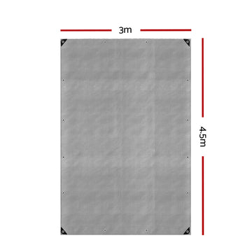 Instahut Tarp Tarpaulin 3x4.5m Canvas Camping Heavy Duty Sun Cover - RnR Galore
