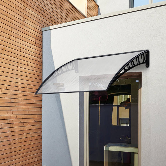 Instahut Window Door Awning 1mx1.5m Transparent Hollow Sheet Plastic Frame - RnR Galore