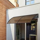 Instahut Window Door Awning Canopy 1.5mx3m Brown Sheet Black Plastic Frame - RnR Galore