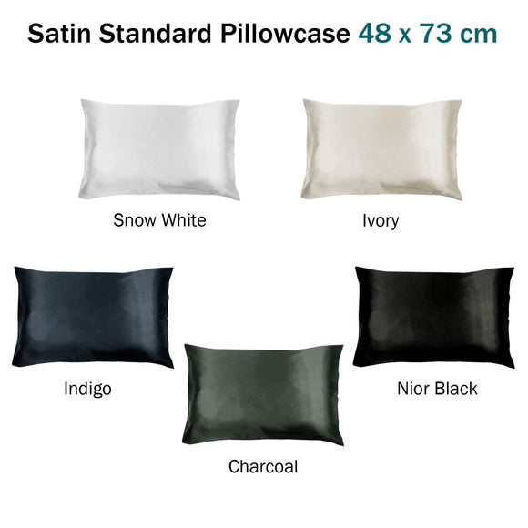 Invitation Satin Standard Pillowcase Nior Black - RnR Galore