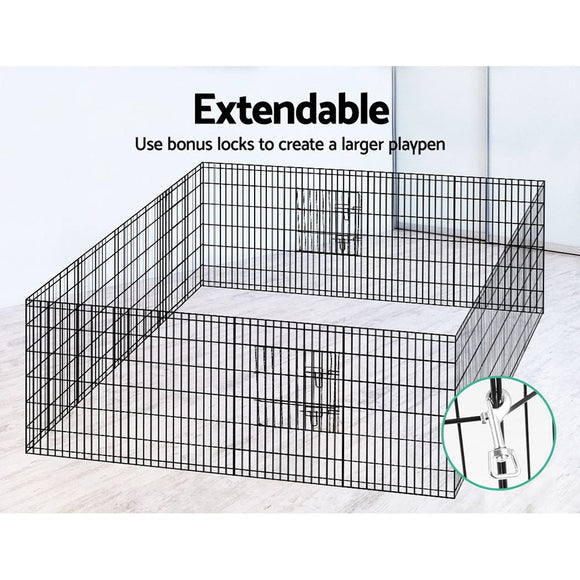 i.Pet 2x36" 8 Panel Dog Playpen Pet Fence Exercise Cage Enclosure Play Pen - RnR Galore
