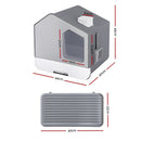 i.Pet Cat Litter Box Large Tray Kitty Toilet Enclosed Cat Litter Box Hooded Scoop Mat Grey - RnR Galore