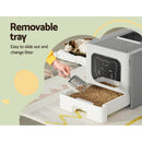 i.Pet Cat Litter Box Large Tray Kitty Toilet Enclosed Hooded Foldable Cat Litter Box Scoop Grey - RnR Galore