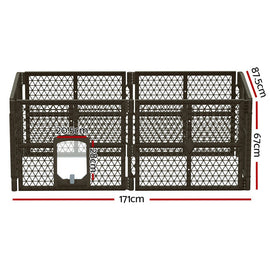 i.Pet Dog Playpen Enclosure 6 Panel Pet Fence Plastic Play Pen - RnR Galore