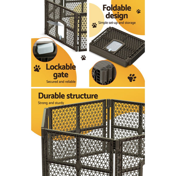 i.Pet Dog Playpen Enclosure 6 Panel Pet Fence Plastic Play Pen - RnR Galore