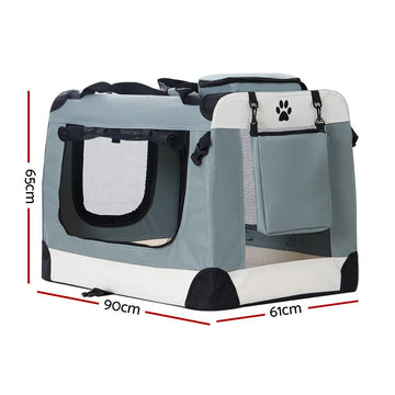 i.Pet Pet Carrier Soft Crate Dog Cat Travel 90x61CM Portable Foldable Car 2XL - RnR Galore