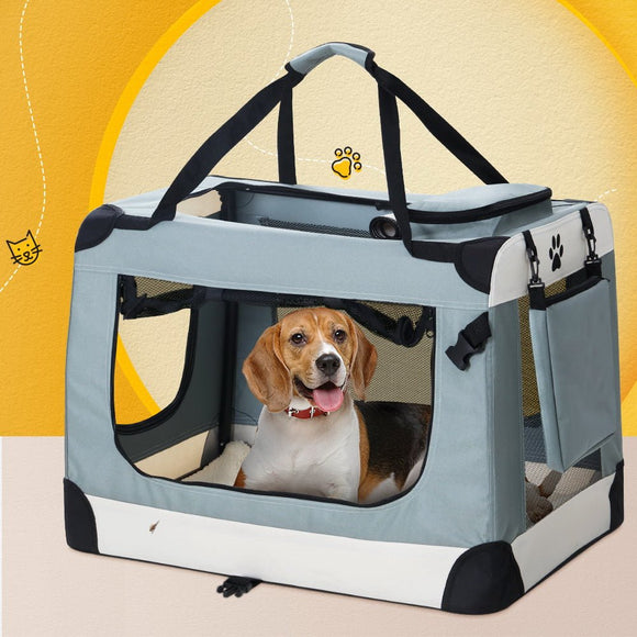 i.Pet Pet Carrier Soft Crate Dog Cat Travel 90x61CM Portable Foldable Car 2XL - RnR Galore
