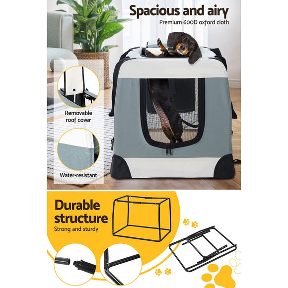 i.Pet Pet Carrier Soft Crate Dog Cat Travel 90x61CM Portable Foldable Car 2XL - RnR Galore