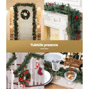 Jingle Jollys 2.4m Christmas Garland with LED Lights Decorations Xmas Party - RnR Galore