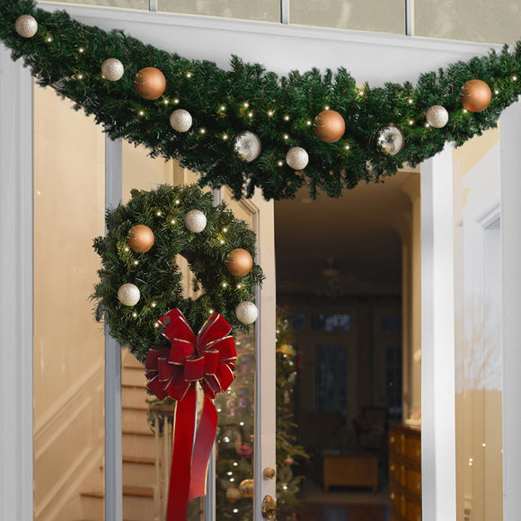 Jingle Jollys 2.4m Christmas Garland Xmas Decorations Green Wedding Party - RnR Galore