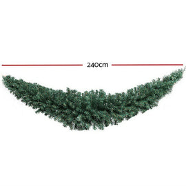 Jingle Jollys 2.4m Christmas Garland Xmas Decorations Green Wedding Party - RnR Galore