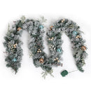 Jingle Jollys 2.7m Christmas Garland with LED Lights Snowy Decoration Xmas Party - RnR Galore