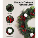 Jingle Jollys 2FT 60CM Christmas Wreath with Decor Xmas Tree Decoration - RnR Galore