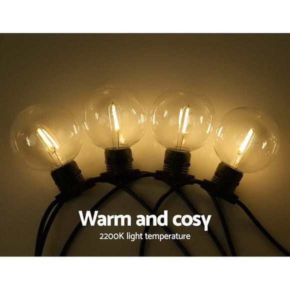 Jingle Jollys 59m LED Festoon Lights Sting Lighting Kits Wedding Outdoor Party - RnR Galore