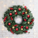 Jingle Jollys 60cm Christmas Wreath Garland Xmas Decorations Wedding Party - RnR Galore