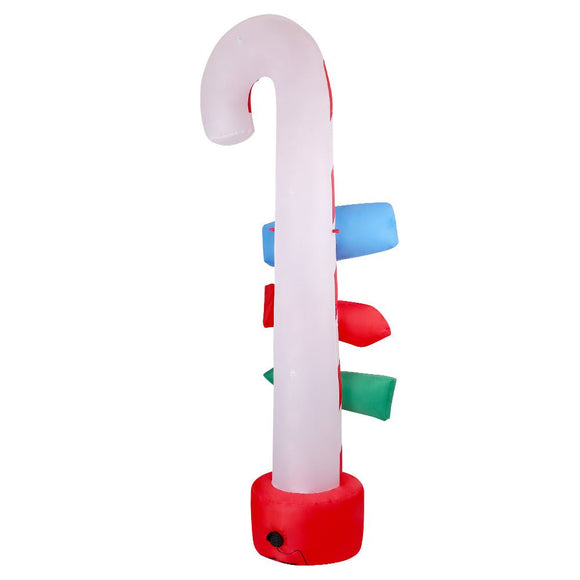 Jingle Jollys Christmas Inflatable Candy Pole 2.4M Illuminated Decorations - RnR Galore
