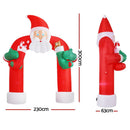 Jingle Jollys Christmas Inflatable Santa Archway 2.3M Outdoor Decorations Lights - RnR Galore