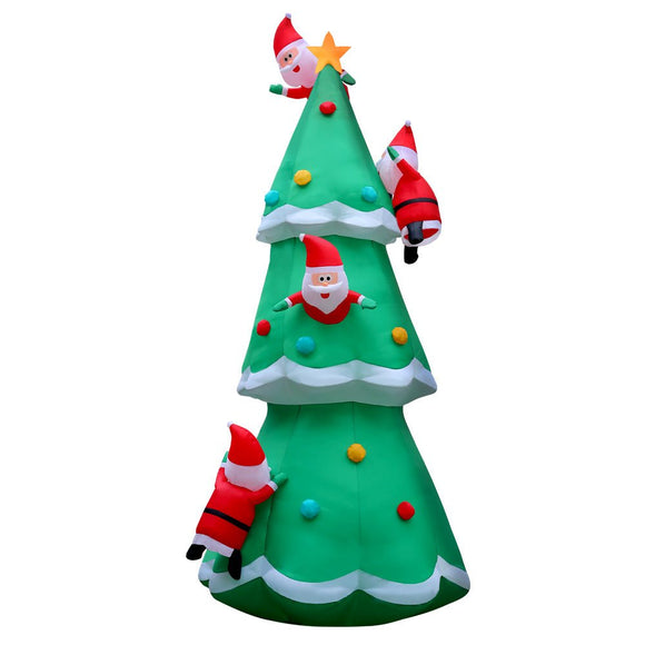 Jingle Jollys Christmas Inflatable Santa Tree 5M Illuminated Decorations - RnR Galore