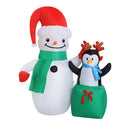 Jingle Jollys Christmas Inflatable Snowman 1.8M Illuminated Decorations - RnR Galore