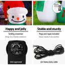 Jingle Jollys Christmas Inflatable Snowman 1.8M Illuminated Decorations - RnR Galore