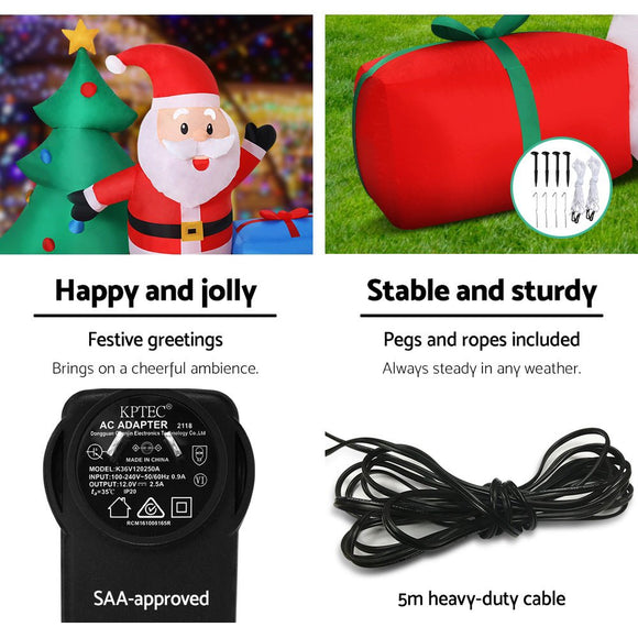 Jingle Jollys Christmas Inflatable Tree Snowman 2.7M Illuminated Decorations - RnR Galore
