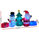 Jingle Jollys Christmas Inflatable Tree Snowman 2.7M Illuminated Decorations - RnR Galore