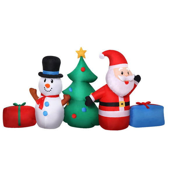 Jingle Jollys Christmas Inflatable Tree Snowman 2.7M Illuminated Decorations - RnR Galore