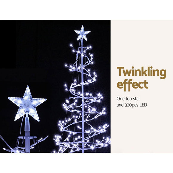 Jingle Jollys Christmas Tree 1.8M 6FT LED Xmas Decoration Cold White Lights - RnR Galore